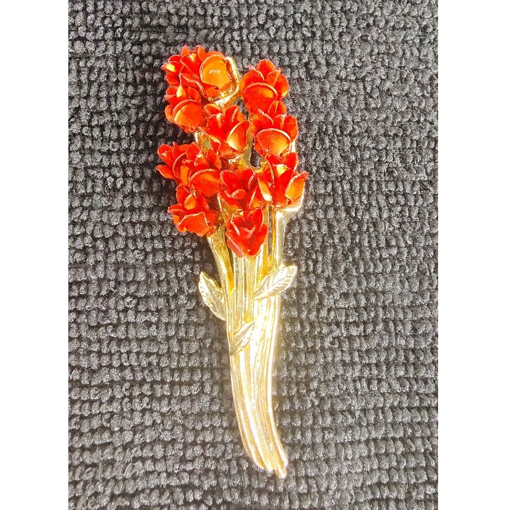 Vintage Diane Von Brooch Pin Roses 1997 Gold Tone Flower Collectable Vnt Jewelry